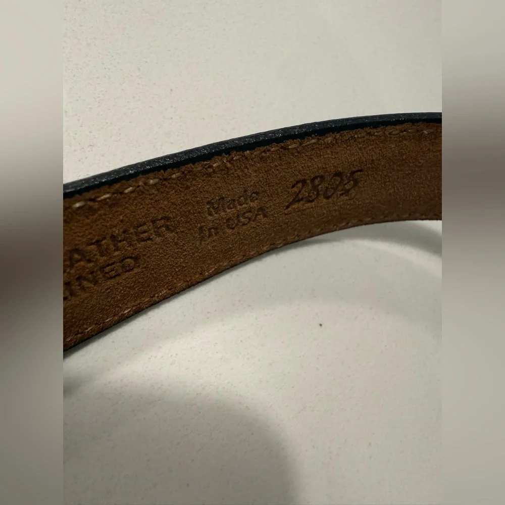 Bill Blass Men's Brown Leather Belt with‎ Gold Buckle Size 42